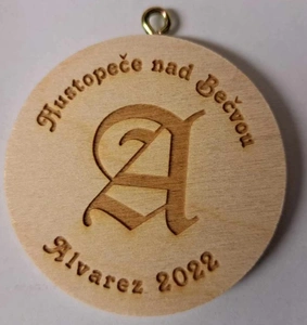 Medaile dřevěná pamětní s vlastním motivem, 7 cm