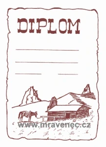 Diplom A6 - Kůň u chaty