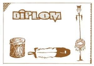 Diplom A5 - Indiáni, pero, buben