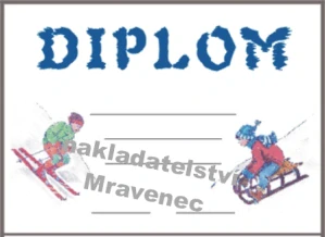 Diplom A5 - Lyže, sáňky - barevný