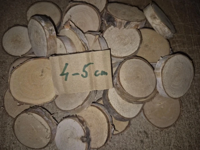 PLACKA - Dřevěné kolečko s březovou kůrou 4-5cm