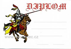 Diplom A5 - Rytíř na koni - barevný