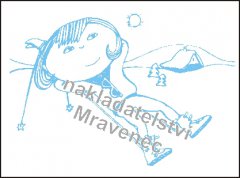 Opalující se s lyžemi - pohlednice